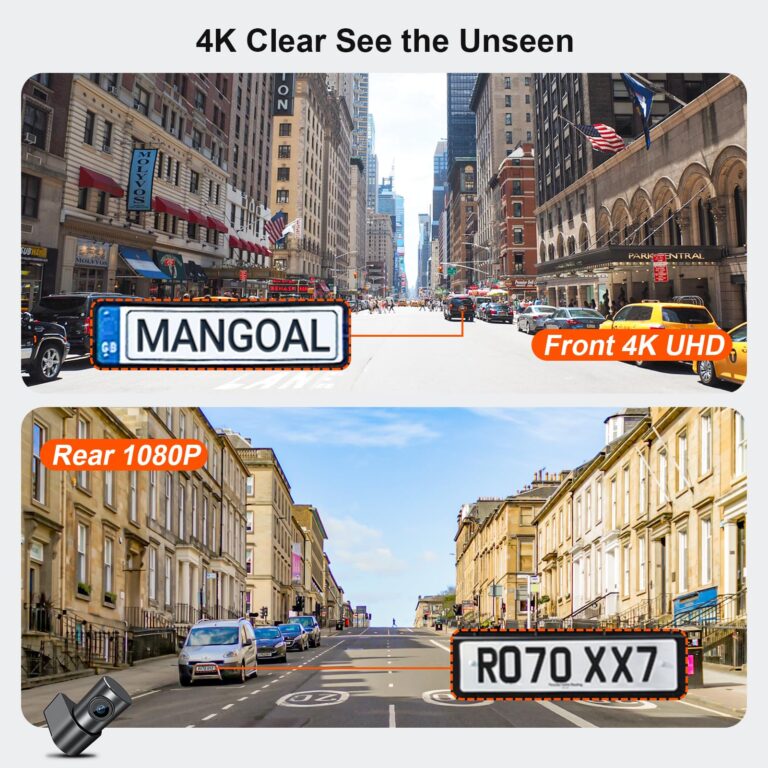 Mangoal Front 4K & Rear 1080p Dash Cam for Ford Explorer U625 2020 2021 2022 2023 2024, Base XLT ST_Line Limited Timberline Platinum King Ran(Model A), UHD 2160P Video, WiFi & App, 128GB Card - Image 2