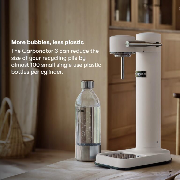 aarke Carbonator lll with CO2 Cylinder, Sparkling & Carbonation Water Machine, Stainless Steel with PET BPA-Free Reusable Bottle Volume 800 mL (Matte White) - Image 4
