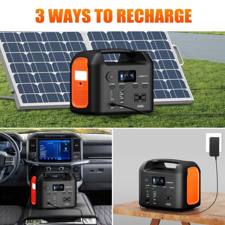 Portable Power Station, 600W (1200W Peak) 299Wh LiFePO4 Solar Generator Pure Sine Wave 110V AC Car Outlets PD 60W QC3.0 Backup Power Supply Bank for Camping, Blackout, CPAP - Image 4