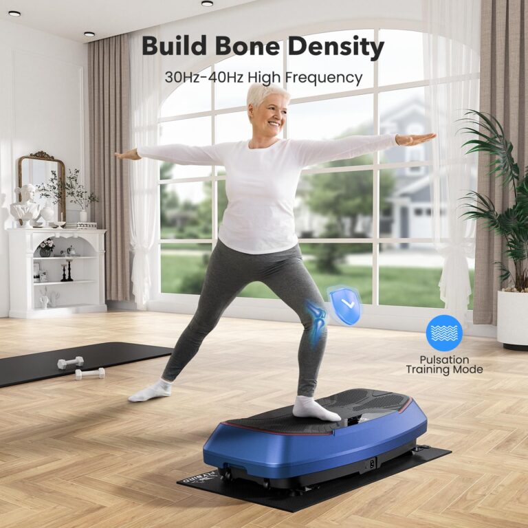 FLYBIRD 4D Vibration Plate 500 LBS Capacity, Oscillation, Linear, Pulsation Vibration Plate Exercise Machine, Triple Motors Vibration Plate for Lymphatic Drainage & Bone Density Building-Blue - Image 5