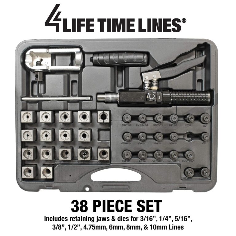 4LIFETIMELINES Hydraulic Flaring Tool Set - Universal Kit, Includes Comprehensive Range of Dies for 3/16" to 1/2" & 4.75mm to 10mm Lines, Ensures Precise and Efficient Flaring - Image 4
