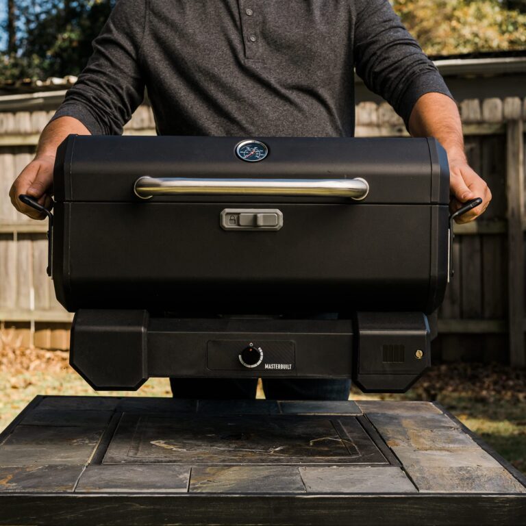 Masterbuilt® Electric Portable Charcoal Grill and Smoker with SteadyTemp Analog Temperature Control with 200 Cooking Square Inches in Black, Model MB20040722 - Image 4