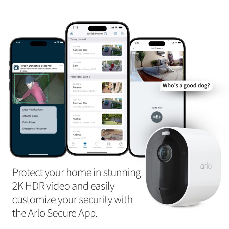 Arlo Pro 5S Spotlight Security Camera 2K HDR | Outdoor | Wireless with Spotlight | Dual-Band Wi-Fi Connects to Strongest Network|12X Zoom, 2-Way Audio, Color Night Vision,Live Stream(White, 2 Cameras) - Image 6