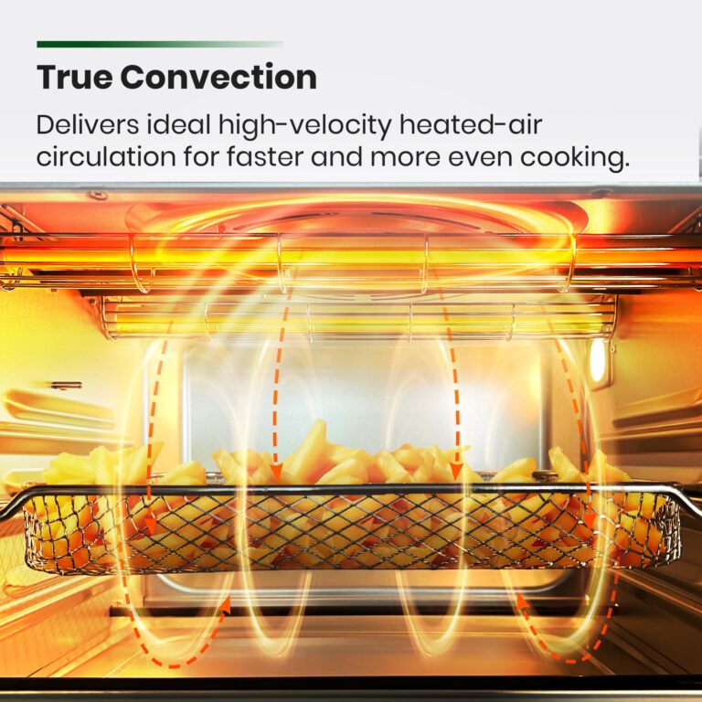 VAL CUCINA Infrared Heating Air Fryer Toaster Oven, Extra Large Countertop Convection Oven 10-in-1 Combo, 6-Slice Toast, Enamel Baking Pan Easy Clean with Recipe Book, Black Matte Stainless Steel - Image 8