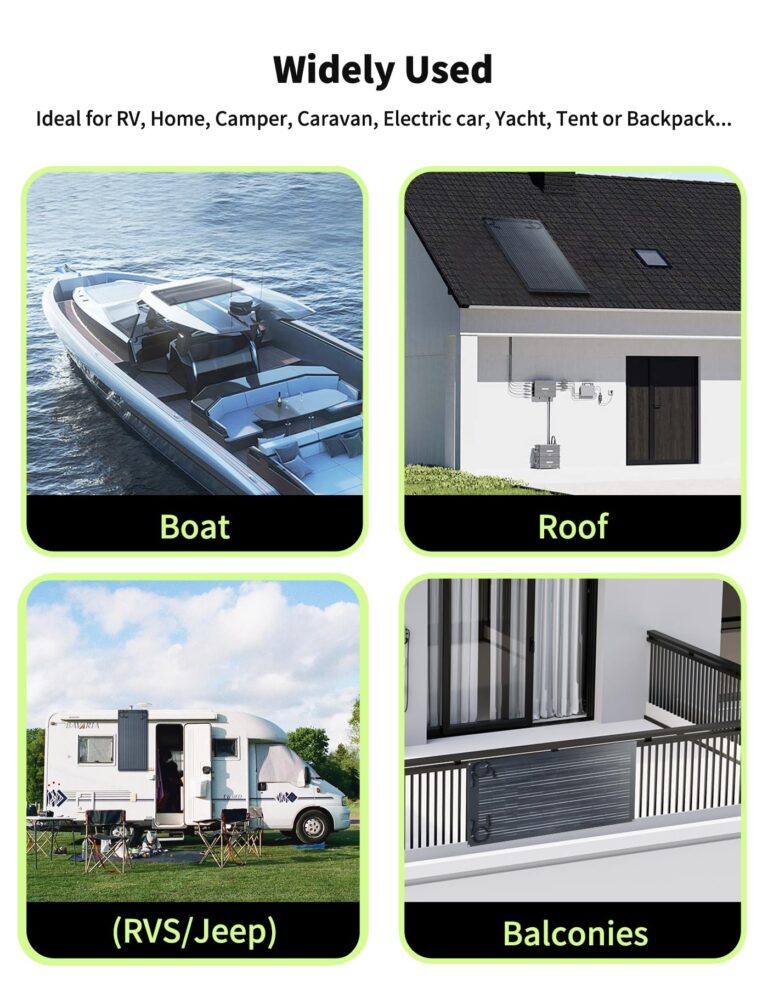 Greenmagic 200W 20V Flexible Solar Panel Ultra Thin Ultra Lightweight Off-Grid Charger for Marine RV Cabin Van Car Uneven Surfaces - Image 4
