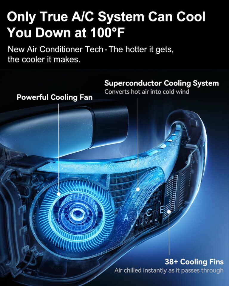 RANVOO 2024 [No.1 Coolest & Most Portable] AICE LITE Neck Air Conditioner, Ultimate Immersive Cooling 6,000 mAh Rechargeable Neck Fan Personal Cooling Device Gift that Blow Cold Air, Sky Blue - Image 8