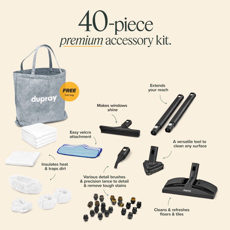 Dupray Neat Steam Cleaner with 40-Piece Kit – (Neat with Steam Cleaning Pack) Powerful, chemical-free cleaning for floors, cars, tiles, grout, and more, offering versatile, deep cleaning performance - Image 7