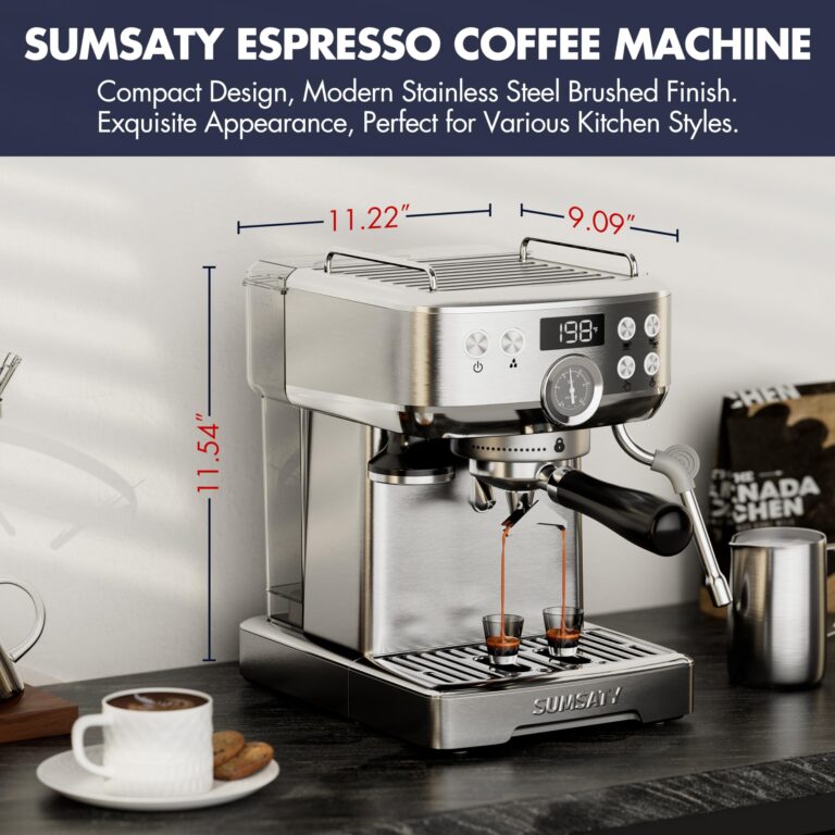 SUMSATY Espresso Machine, Stainless Steel Espresso Machine with Milk Frother for Latte, Cappuccino, Machiato,for Home Espresso Maker, 1.8L Water Tank, 20 Bar - Image 2
