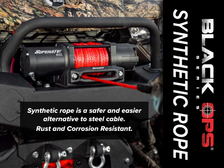 SuperATV Black Ops 2500 LB Winch Kit for UTV/ATV | Includes 50 Ft. Synthetic Rope | 12 Volt Winch | 1 HP Motor | Waterproof Seals and Solenoid | 166:1 Gear Ratio - Image 8