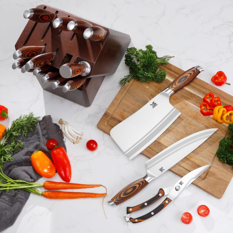 MSY BIGSUNNY Knife Block Set 17-piece Knife Set with Wooden Block - German Steel Perfect Cutlery Set Gift - Image 6