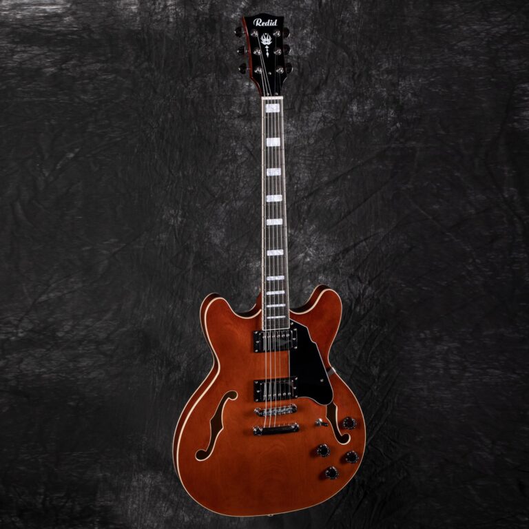 Redid Semi-Hollow Body Electric Guitar RD-100 Jazz Guitar with F-Hole,Maple neck,humbucker Pickups(Brown) - Image 8