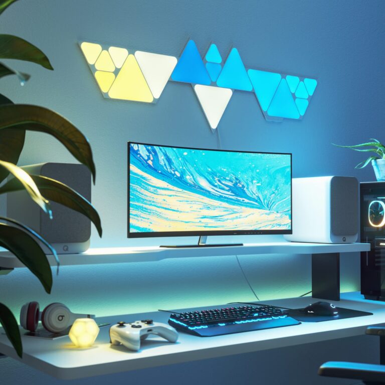Nanoleaf Shapes Triangles and Mini Triangles WiFi and Thread Smart RGBW LED Dimmable Gaming and Home Decor Wall Lights Smarter Kit (17 Pack) - Image 7