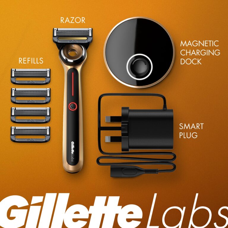Gillette Labs Heated Razor Gold Edition - 1 Handle, 5 Blade Refills, 1 Charging Dock - Image 7