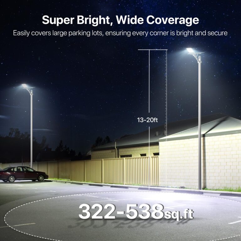 Solar Street Lights Outdoor Waterproof - 6000W Solar Lights Outdoor Dusk to Dawn Parking Lot Light Commercial, 7000K LED Street Light Powered Flood Security Heavy Duty for Yard, Outside(2 Pack) - Image 8