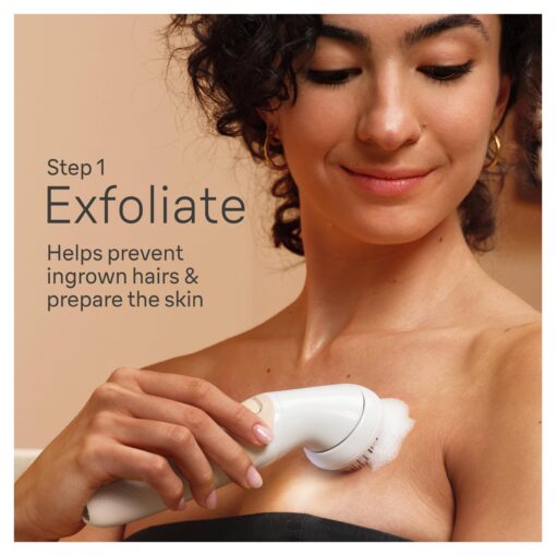 Braun Epilator Silk-épil 9 Flex SkinSpa, Hair Removal Device, 360 Flex and Pivoting Head, Wet and Dry, Includes Shaver Head, Trimmer Comb, Massage Pad, Exfoliation Brush and BodyTrimmer, SES9-481 3D - Image 5