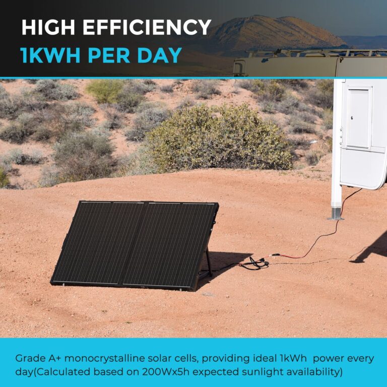Renogy 200 Watt 12 Volt Portable Solar Panel with Waterproof 20A Charger Controller, Foldable 100W Solar Panel Suitcase with Adjustable Kickstand, Solar Charger for Power Station RV Camping Off Grid - Image 8