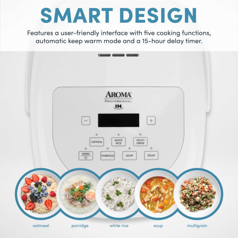 Aroma Housewares Professional 8-Cups (Cooked) / 2Qt. 360° Induction Rice Cooker & Multicooker (ARC-7604), White - Image 8