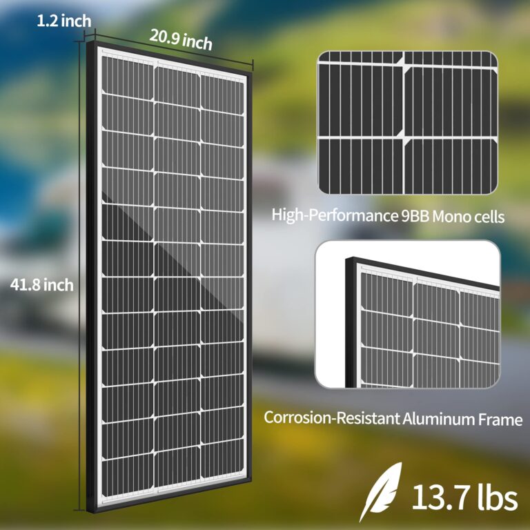 JJN 200 Watt Solar Panels, 9BB Monocrystalline 12V 2PCS 100W Solar Panel, 23% High Efficiency PV Module Power Charger for RV, Home, Farm, Boat, Caravan and Off-Grid Applications - Image 4