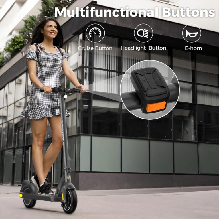 Electric Scooter ZD01, 500W Peak Motor & 19 MPH Electric Scooter Adults, 12-15 Mi Range Electric Kick Scooters, 8.5" Solid Tires, E-Lock & E-Horn, Lightweight Foldable Escooter for Commuter - Image 2