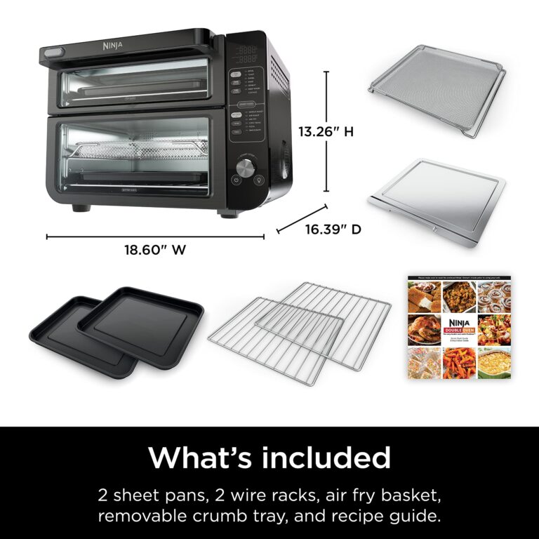 Ninja, Toaster Oven, Double Oven with FlexDoor, FlavorSeal & Smart Finish, Rapid Top Oven, Air Fry, Bake, Roast, Toast, Fry, Pizza, Convection Oven, 13-in-1, Black, DCT402BK - Image 2