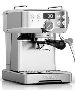 SUMSATY Espresso Machine, Stainless Steel Espresso Machine with Milk Frother for Latte, Cappuccino, Machiato,for Home Espresso Maker, 1.8L Water Tank, 20 Bar