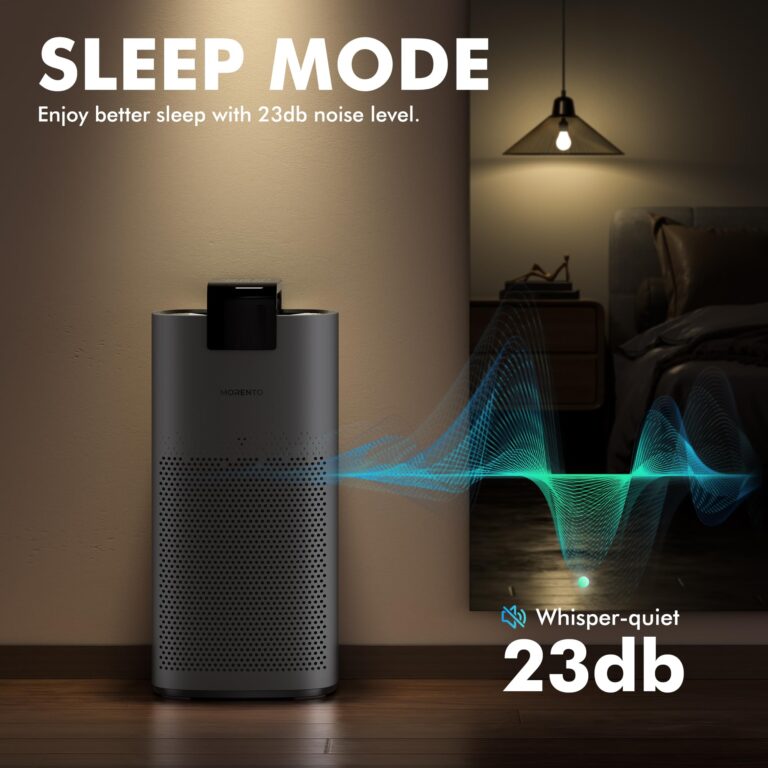 MORENTO Air Purifiers for Home Large Room Up to 2050 Ft² with PM 2.5 Air Quality Sensor, Smart WiFi and Sleep Mode, Hepa Filters Filter Airborne Particles, Handheld Home Air Purifier - Grey +1Pack - Image 6