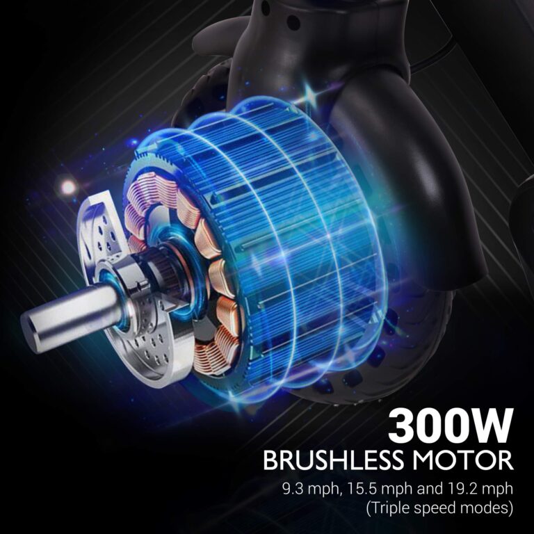 Hurtle Folding Electric Scooter for Adults-300W Brushless Motor Foldable Commuter Scooter w/8.5 Inch Pneumatic Tires,3 Speed Up to 19MPH,18 Miles,Disc Brake&ABS,for Adult&Kids-Hurtle HURES18-M5, Black - Image 3