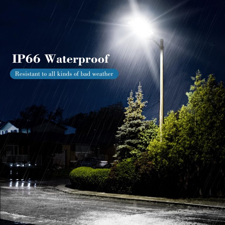 OKPRO 9800W Solar Street Lights Outdoor - 7000K Wide Angle Solar Lights Outdoor with Motion Sensor & Dusk to Dawn, IP66 Waterproof Solar Powered Outdoor Lights for Roadway Yard - Image 3