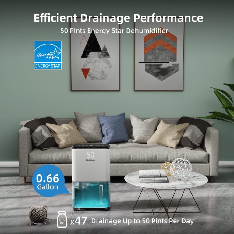 HOGARLABS 3500 Sq. Ft 50 Pint Energy Star Dehumidifier for Home Basements Bedroom Bathroom | Dehumidifiers with Drain Hose for Medium to Large Room, Intelligent Humidity ControL. - Image 8