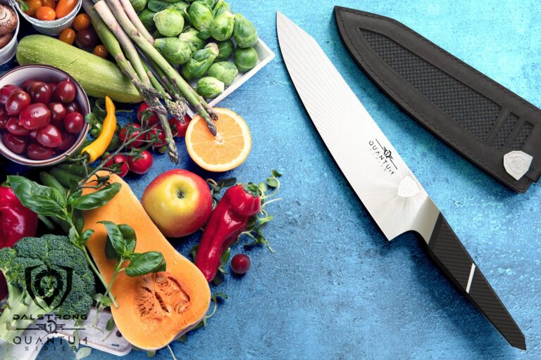 Dalstrong Chef Knife - 8.5 inch - Quantum 1 Series - Ultra-Sharp - American Forged BD1N-VX Hyper Steel - Carbon Fibre G10 Hybrid Handle - Premium Kitchen Knife - Leather Sheath - Image 2