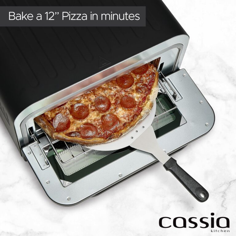 Cassia Countertop Electric Air Fryer Pizza Oven, 12" Capacity, 20L, 1800W, Heats up to 750°F, 16 Presets, Includes Pizza Stone, Peel, Fry Basket, Black - Image 3