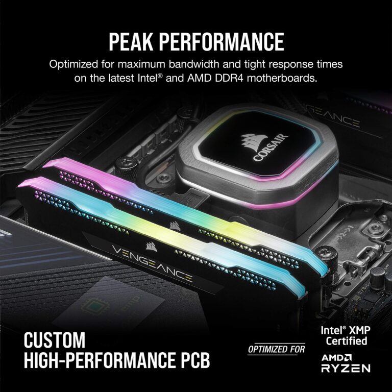 Corsair Vengeance RGB PRO SL 64GB (2x32GB) DDR4 3600MHz C18 Illuminated Desktop Memory Kit (10 Individually Addressable RGB LEDs, Optimized for Bandwidth and Response Times) Black - Image 5