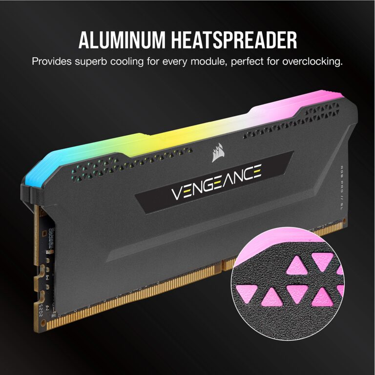 Corsair Vengeance RGB Pro SL 128GB (4x32GB) DDR4 3200 (PC4-25600) C16 1.35V Desktop Memory - Black (CMH128GX4M4E3200C16) - Image 4