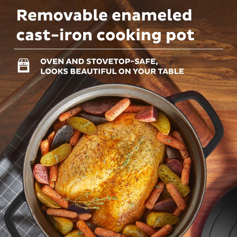 Instant Electric Round Dutch Oven, 6-Quart 1500W, From the Makers of Instant Pot, 5-in-1: Braise, Slow Cook, Sear/Sauté, Cooking Pan, Food Warmer, Enameled Cast Iron, Included Recipe Book, Black - Image 8