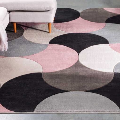 Well Woven Good Vibes Helena Blush Pink Modern Geometric Shapes 7 ft 10 in x 10 ft 6 in Texture Area Rug