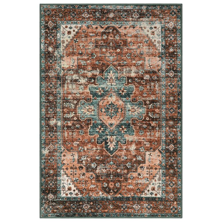 Moynesa 9x12 Ultra-Thin Vintage Medallion Area Rug for Living Room, Bedroom, Dining Room, Office, Entryway, Dorm - Image 2