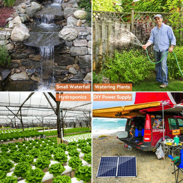 POPOSOAP Solar Water Fountain Pump Outdoor 35 Watt, 480GPH Solar Fountain Pump with Foldable Solar Panel, Adjustable Water Flow Solar Pump Kit for Garden Fish Pond Waterfall Hydroponics Pool - Image 2