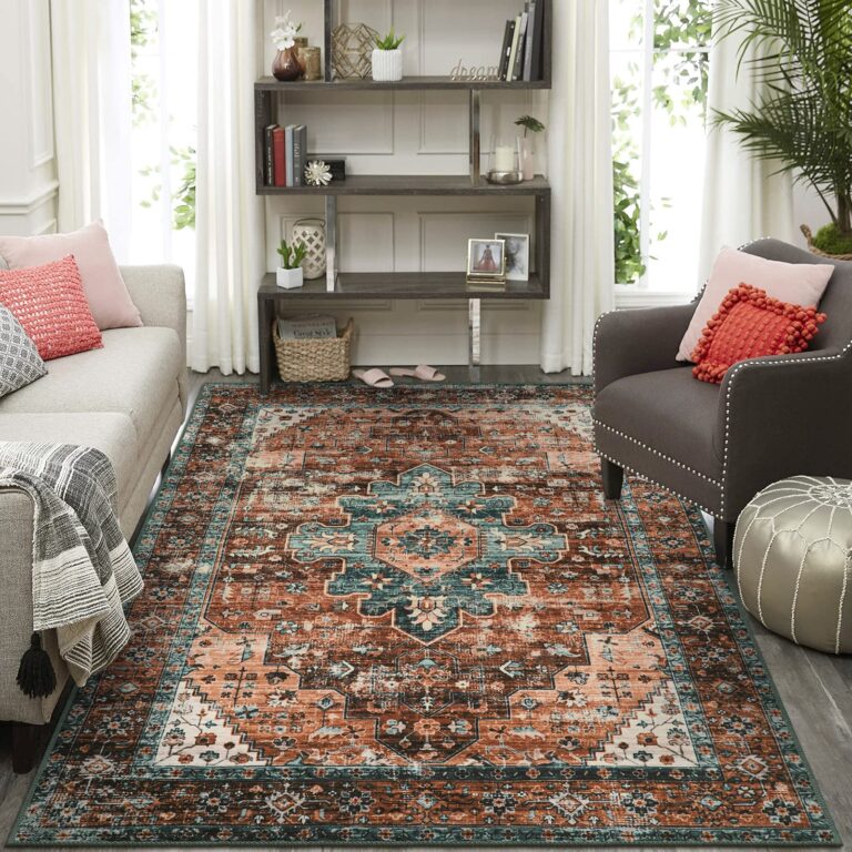 Moynesa 9x12 Ultra-Thin Vintage Medallion Area Rug for Living Room, Bedroom, Dining Room, Office, Entryway, Dorm - Image 3