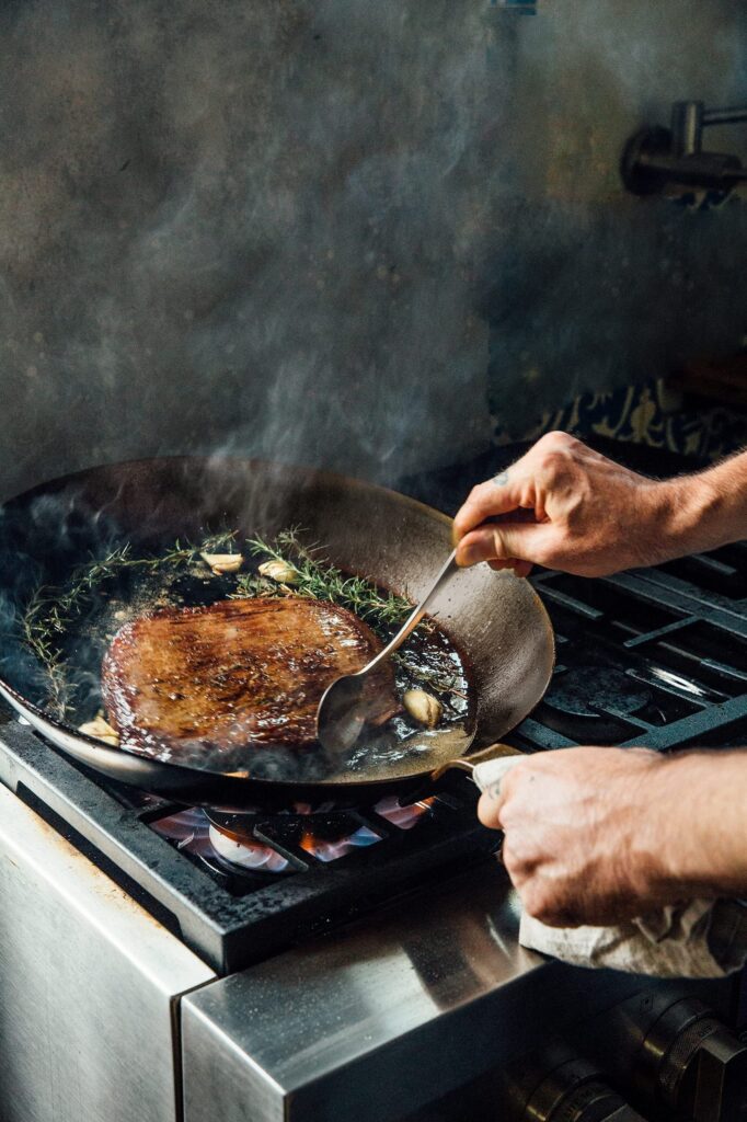 Matfer Bourgeat Black Carbon Steel Frying Pan, 17 3/4" - Image 4