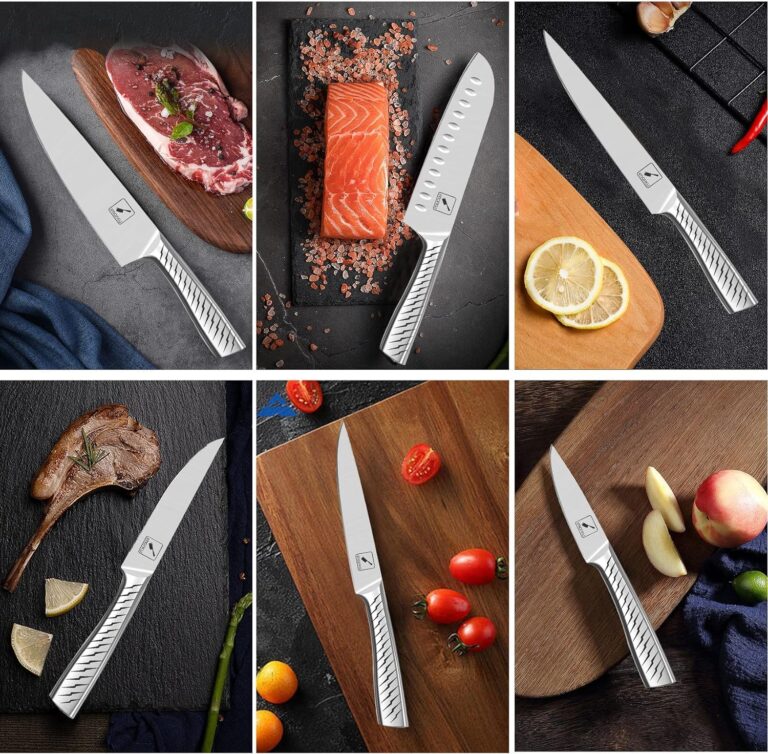 imarku Knife Set,14-Piece Knife Sets for kitchen with block,Premium One-Piece Kitchen Knife Set with Sharpener,High Carbon Stainless Steel Knives Set for Kitchen,Dishwasher Safe,Black - Image 2