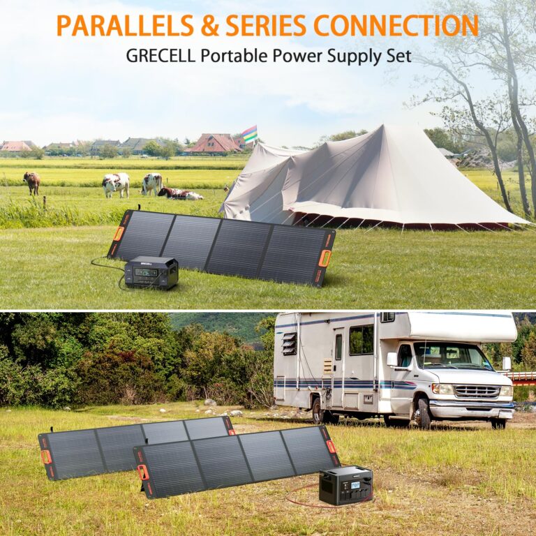 GRECELL 200W Portable Solar Panel for Power Station, Foldable Solar Charger w/ 4 Kickstands, IP65 Waterproof Solar Panel Kit w/DC XT60 Anderson Aviation Output for Outdoor RV Camper Blackout - Image 5