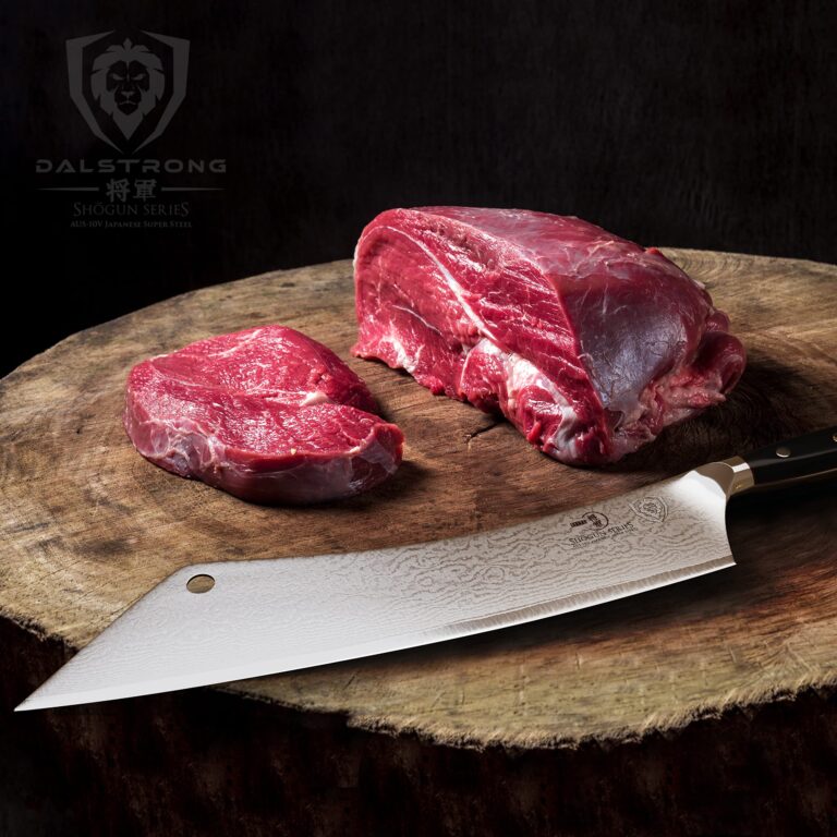 Dalstrong Hybrid Cleaver & Chef Knife - 12 inch Extra-Long Blade - Shogun Series ELITE - The 'Crixus' - Japanese AUS-10V Super Steel Kitchen Knife - Black Handle - Razor Sharp Knife - w/Sheath - Image 4