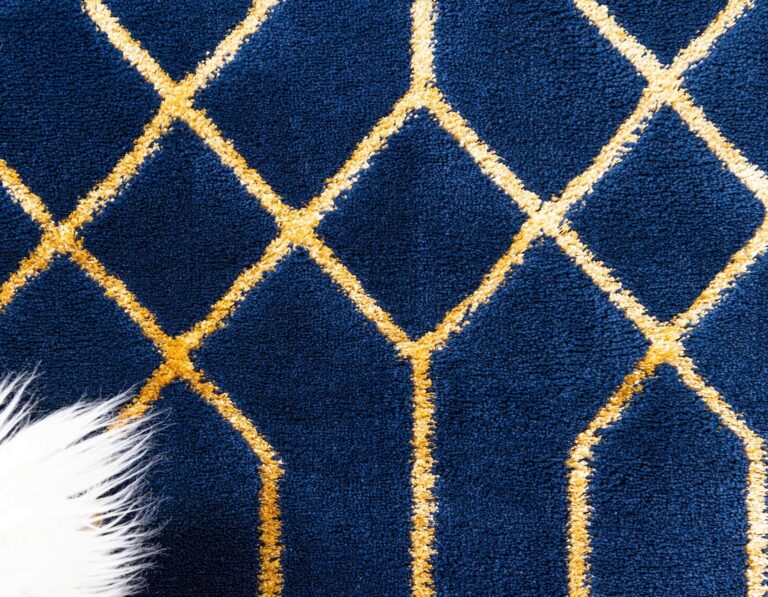 Marilyn Monroe Glam Collection Area Rug - Trellis (7' 10" x 10' Rectangle, Navy Blue Gold/ Gold) - Image 6