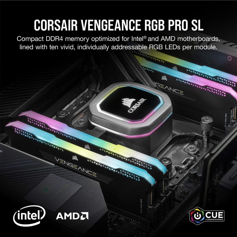 Corsair Vengeance RGB PRO SL 64GB (2x32GB) DDR4 3600MHz C18 Illuminated Desktop Memory Kit (10 Individually Addressable RGB LEDs, Optimized for Bandwidth and Response Times) Black - Image 7