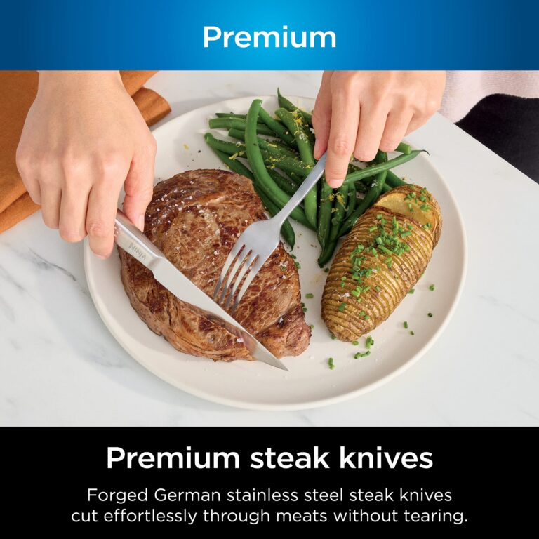 Ninja K62014 Foodi NeverDull Premium 14-Piece German Stainless Steel Knife System with Built-in Sharpener, Stainless Steel/Black - Image 4