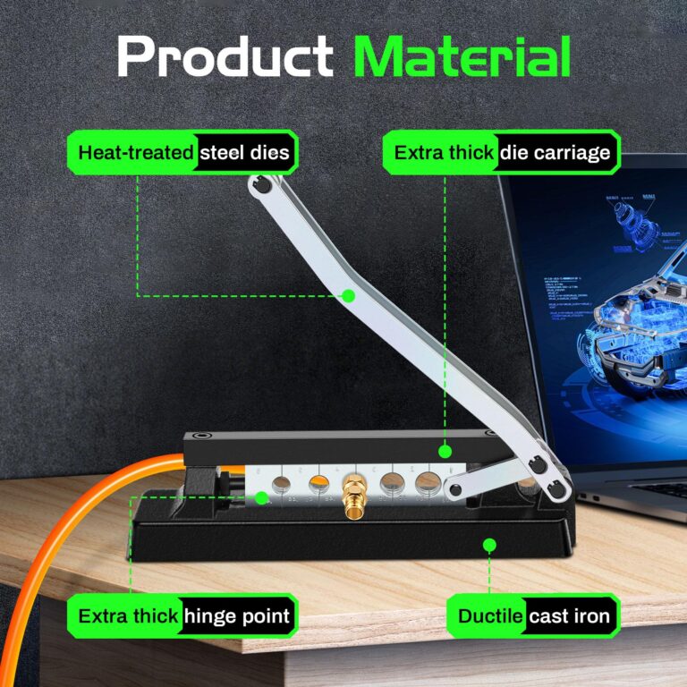 Heavy Duty Standard Hose Crimper, Hose Crimping Tool, with Ferrules (50PK) 0.593 Inch ID x 1 Inch & 0.656 Inch ID x 1 Inch for 1/4, 5/16, 3/8 Inch PVC and rubber hoses, Air Hose Crimping Tool - Image 3