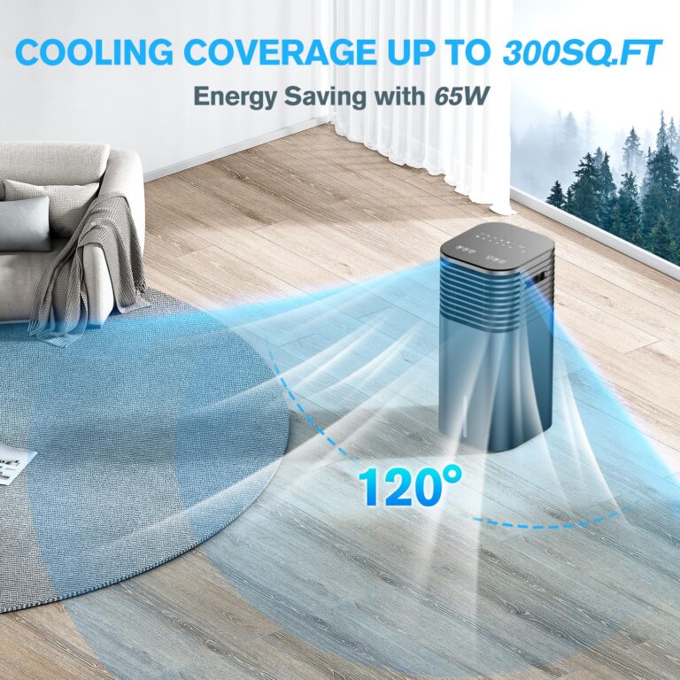 24" Windowless Portable Air Conditioner, 15H Timer & 120°Oscillation, 3-IN-1 Portable AC Unit with Remote, 2-Gal Tank, 3 Modes & 3 Speeds, Ultra-Quiet Ventless Swamp Cooler for Room Home Office, Black - Image 3