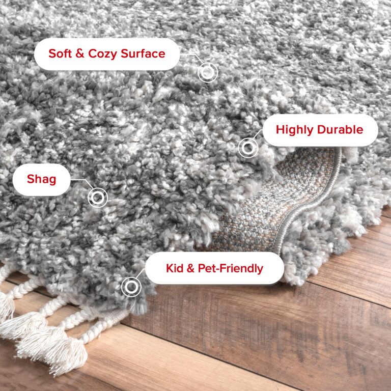 nuLOOM Brooke Shag Tasseled Area Rug - 9x12 Shag Area Rug Casual Grey/Ivory Rugs for Living Room Bedroom Dining Room Nursery - Image 8