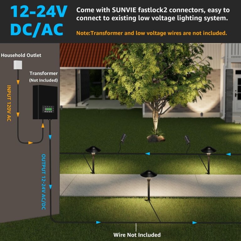 SUNVIE LED Landscape Lights Low Voltage Pathway Lights 12V Landscape Lighting Kit Aluminum Low Voltage Landscape Pathway Lights with Stake Waterproof for Walkway Yard Garden, 12 Pack with Connectors - Image 7