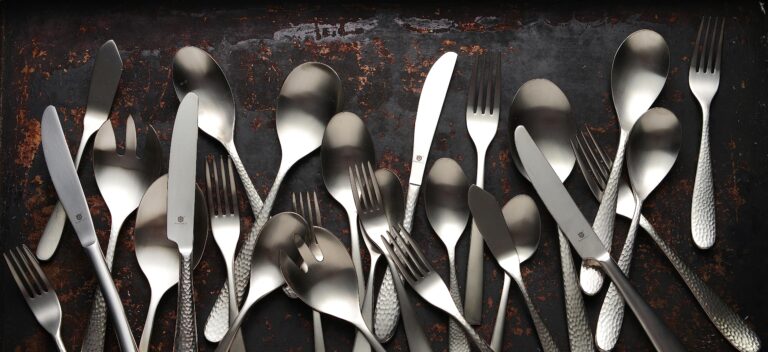 Danialli 60-Piece Matte Fidenza Hammered 18/10 Stainless Steel Silverware Cutlery Set, Flatware Service for 12, Built to Last Commitment - Image 2